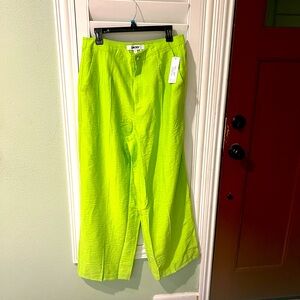 DKNY Lime Green Button-Up Pants